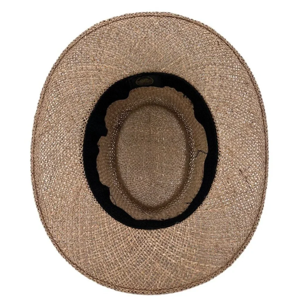 Vintage Straw Panama Boater Hat With Teal Band & Wardens Association Of America - Picture 10 of 11